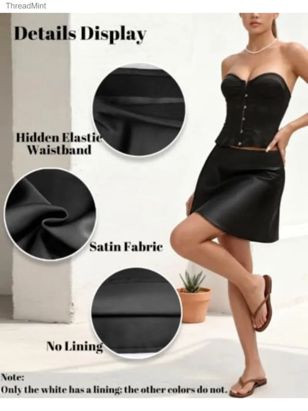 High Waisted A-Line Satin Mini Skirt Silky Women's Skirts